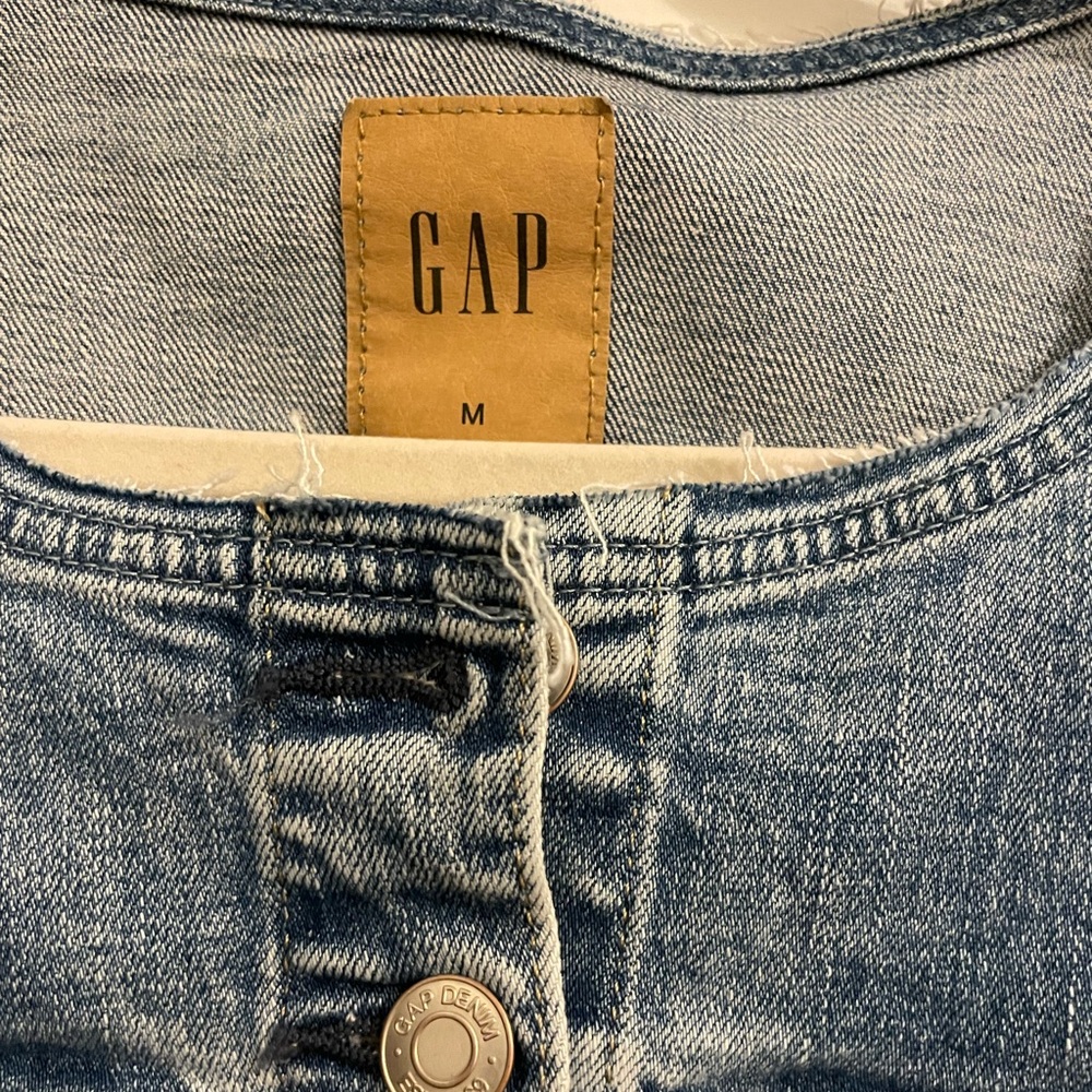 Gap Collarless Cropped Denim Jacket - image 2